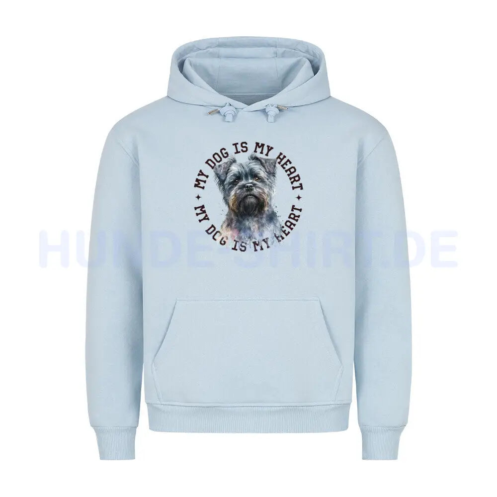 Premium Hoodie "Affenpinscher HEART" Babyblau – hunde-shirt.de