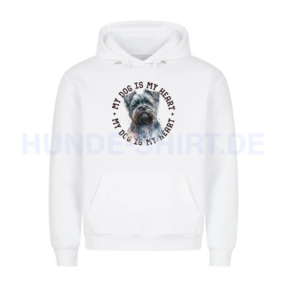 Premium Hoodie "Affenpinscher HEART" Weiß – hunde-shirt.de