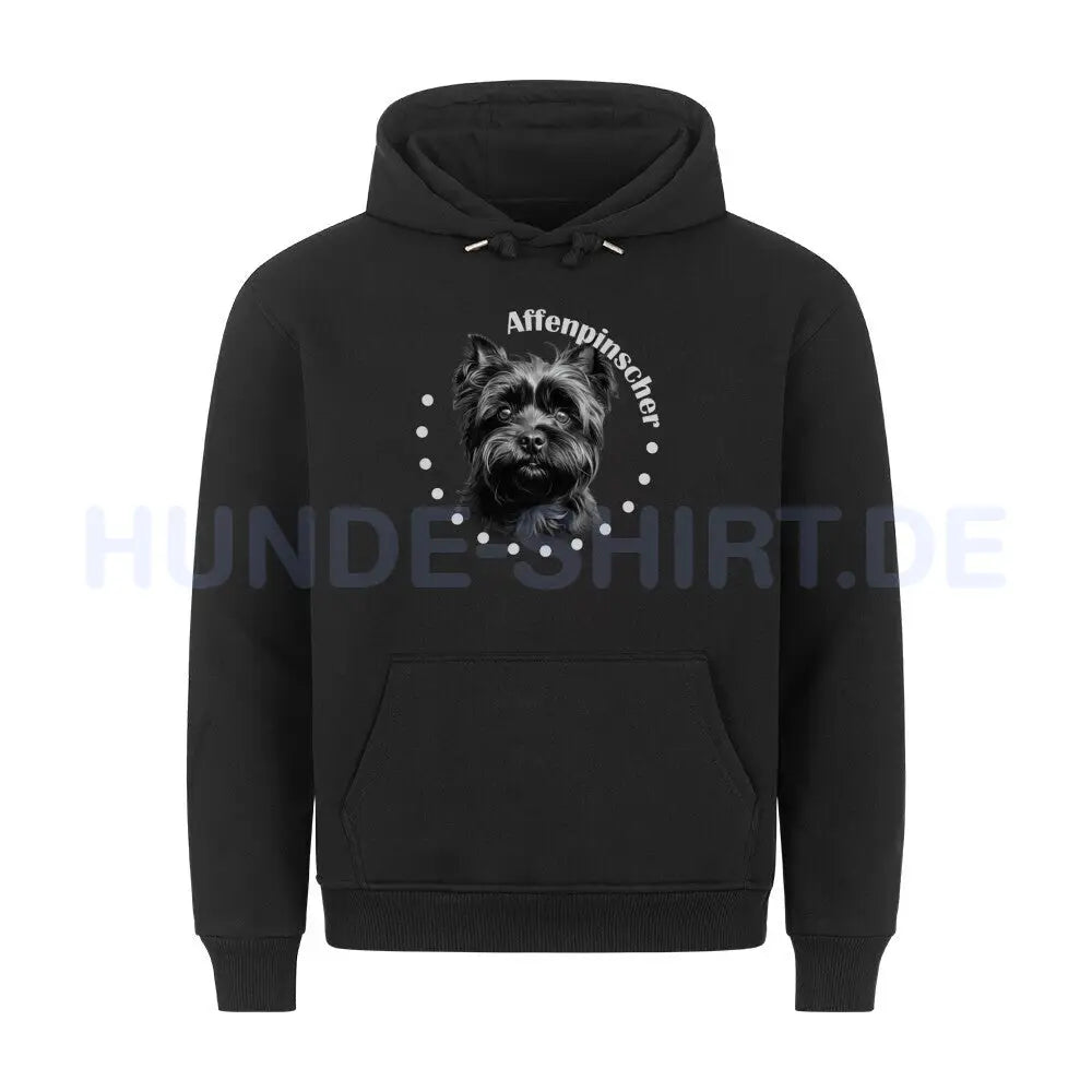 Premium Hoodie "Affenpinscher Rounded" Schwarz – hunde-shirt.de