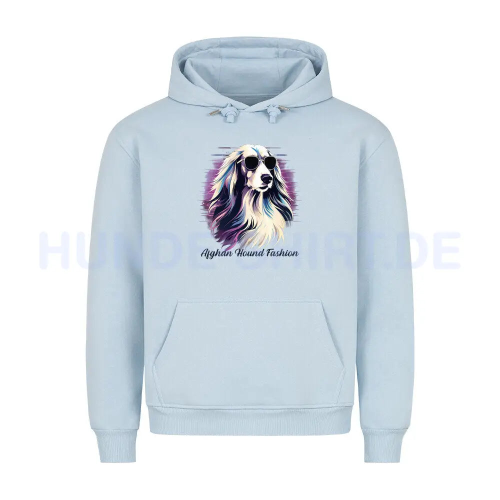 Premium Hoodie "Afghan Hound Fashion" Babyblau – hunde-shirt.de