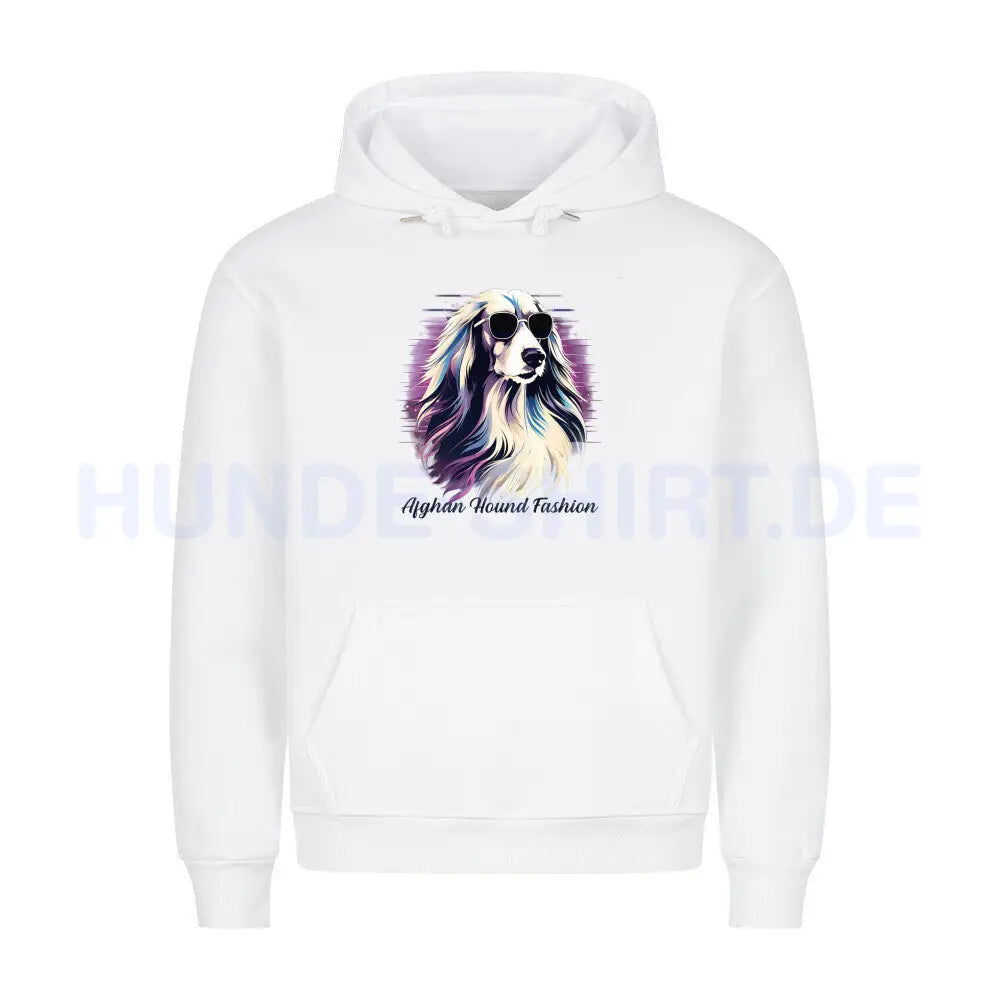 Premium Hoodie "Afghan Hound Fashion" Weiß – hunde-shirt.de