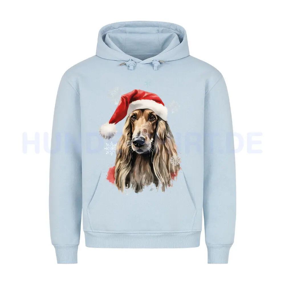 Premium Hoodie "Afghanischer Windhund Christmas" Babyblau – hunde-shirt.de