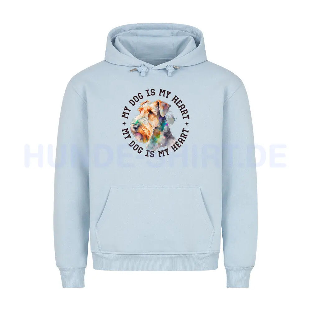 Premium Hoodie "Airedale Terrier HEART" Babyblau – hunde-shirt.de