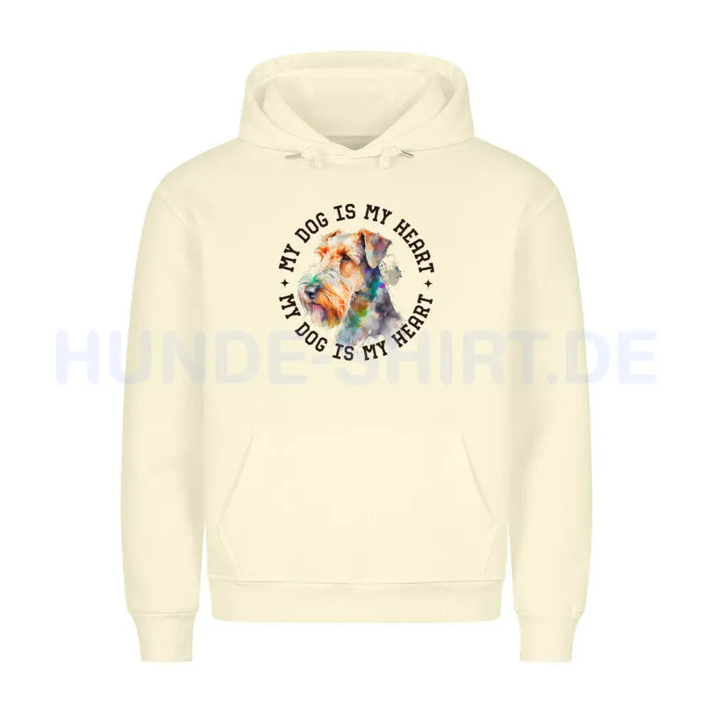 Premium Hoodie "Airedale Terrier HEART" Beige – hunde-shirt.de