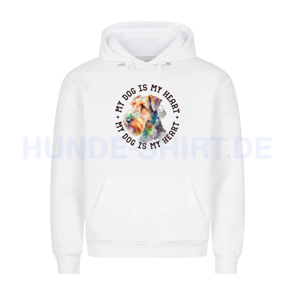 Premium Hoodie "Airedale Terrier HEART" Weiß – hunde-shirt.de