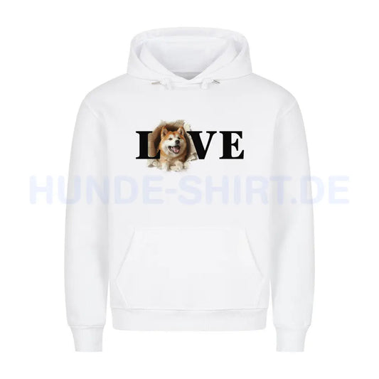 Premium Hoodie "Akita Inu LOVE" Weiß – hunde-shirt.de