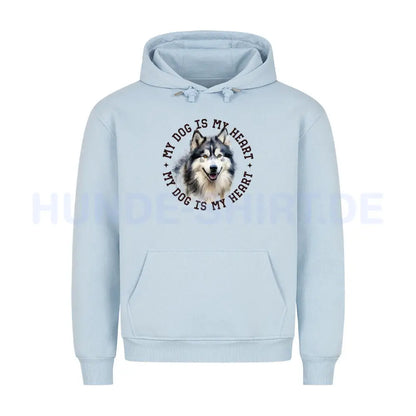 Premium Hoodie "Alaskan Malamute HEART" Babyblau – hunde-shirt.de