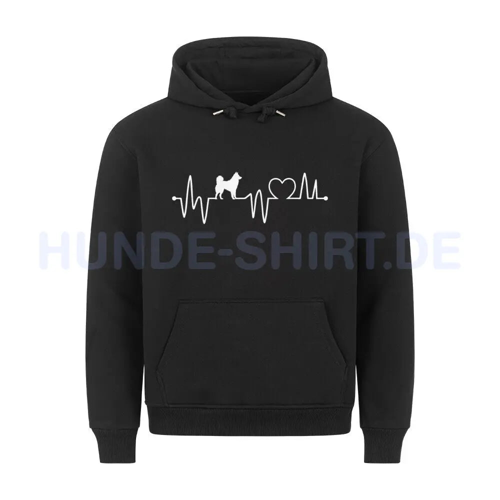 Premium Hoodie "Alaskan Malamute - Heartbeat" Schwarz – hunde-shirt.de