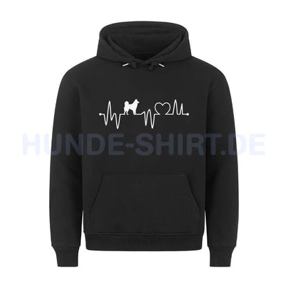 Premium Hoodie "Alaskan Malamute - Heartbeat" Schwarz – hunde-shirt.de