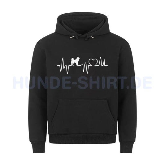 Premium Hoodie "Alaskan Malamute - Heartbeat" Schwarz – hunde-shirt.de