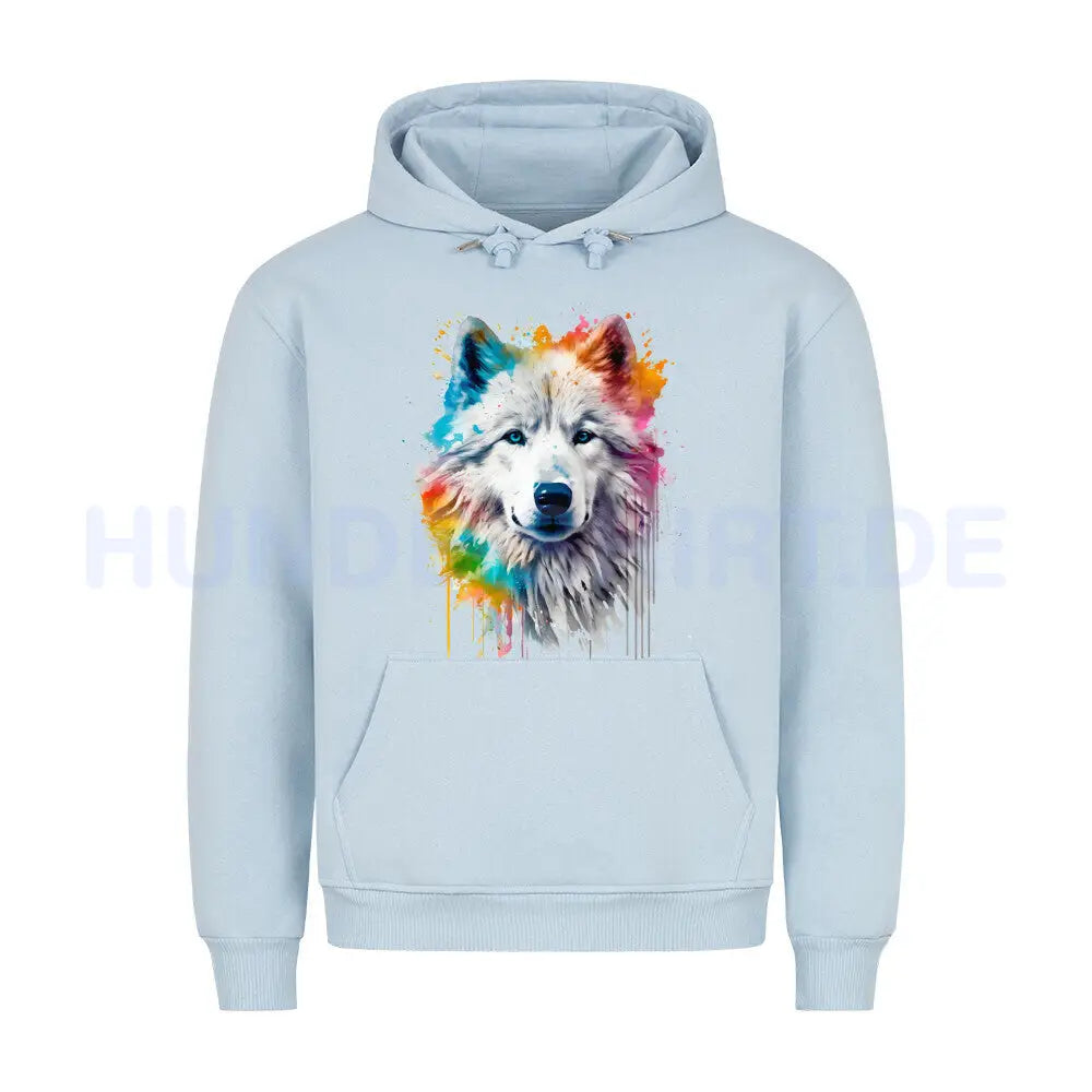 Premium Hoodie "Alaskan Malamute Paint" Babyblau – hunde-shirt.de