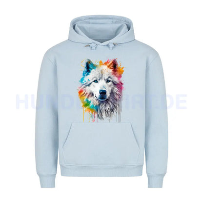 Premium Hoodie "Alaskan Malamute Paint" Babyblau – hunde-shirt.de