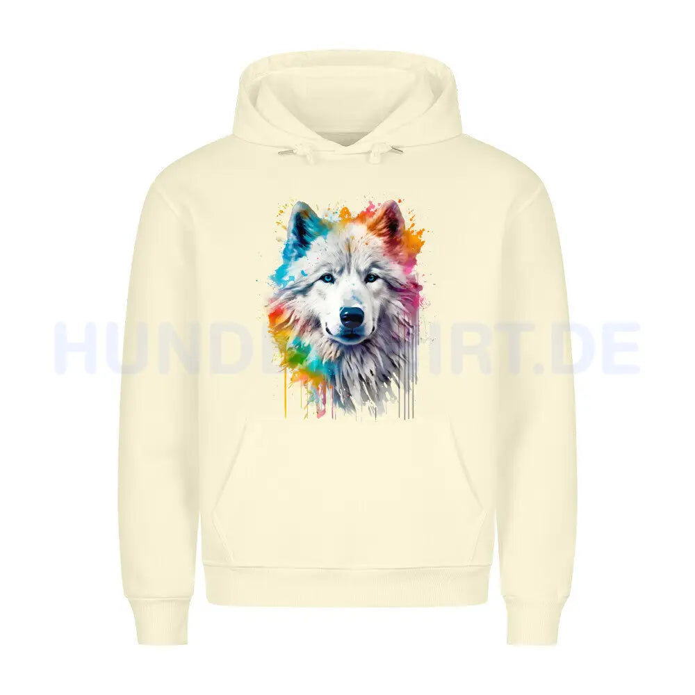 Premium Hoodie "Alaskan Malamute Paint" Beige – hunde-shirt.de