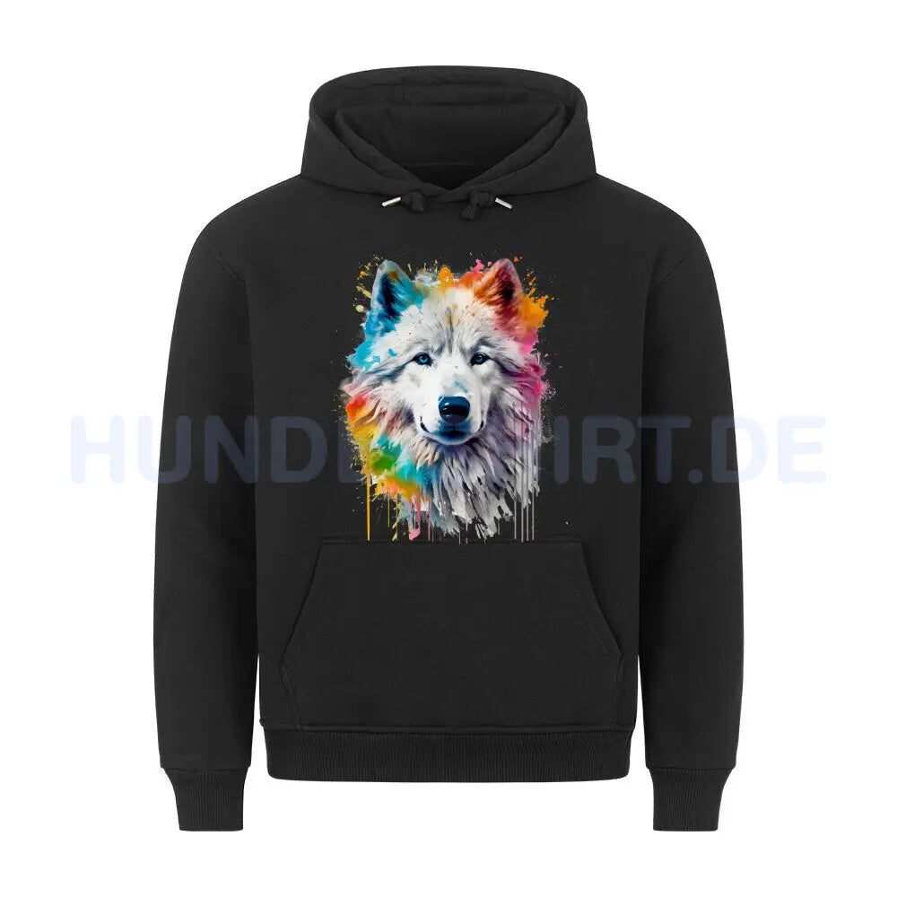 Premium Hoodie "Alaskan Malamute Paint" Schwarz – hunde-shirt.de