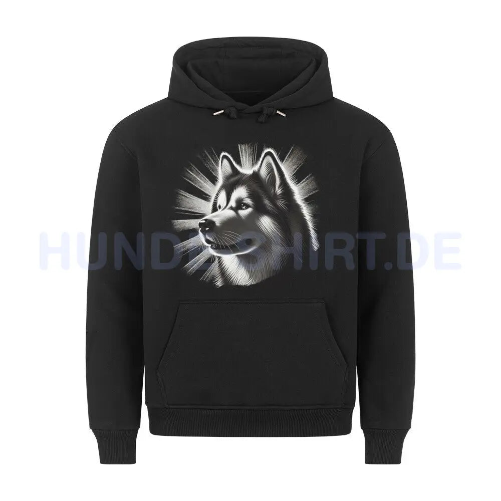 Premium Hoodie "Alaskan Malamute - Shine" Schwarz – hunde-shirt.de