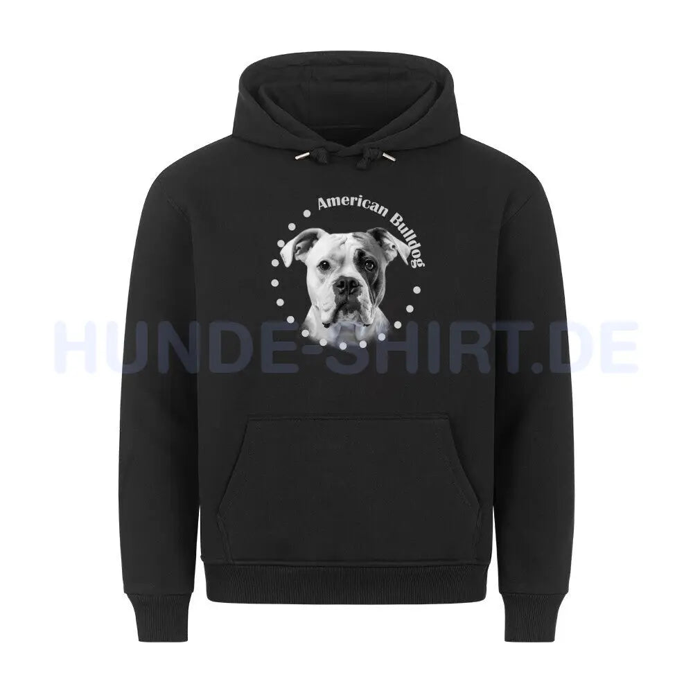 Premium Hoodie "American Bulldog - BREED" Schwarz – hunde-shirt.de