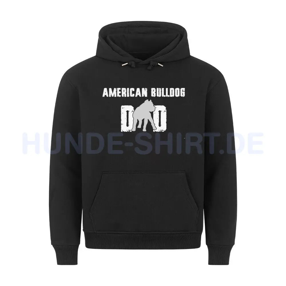 Premium Hoodie "American Bulldog - Dad" Schwarz – hunde-shirt.de