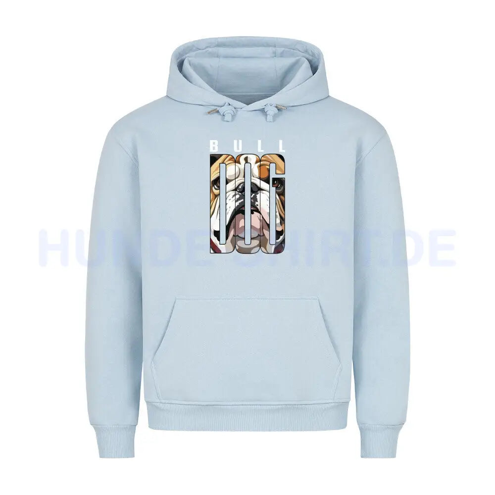 Premium Hoodie "American Bulldog - Face" Babyblau – hunde-shirt.de