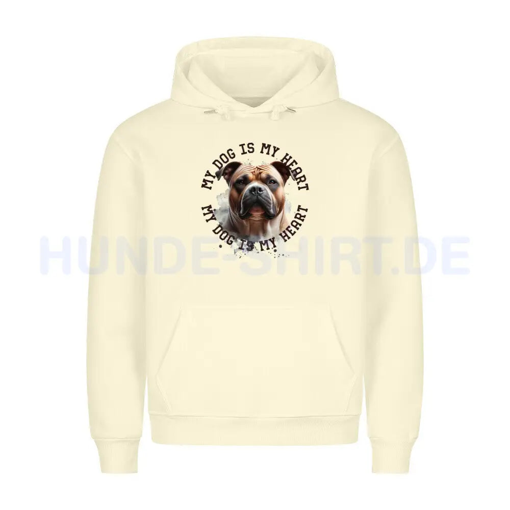 Premium Hoodie "American Bully XL HEART" Beige – hunde-shirt.de