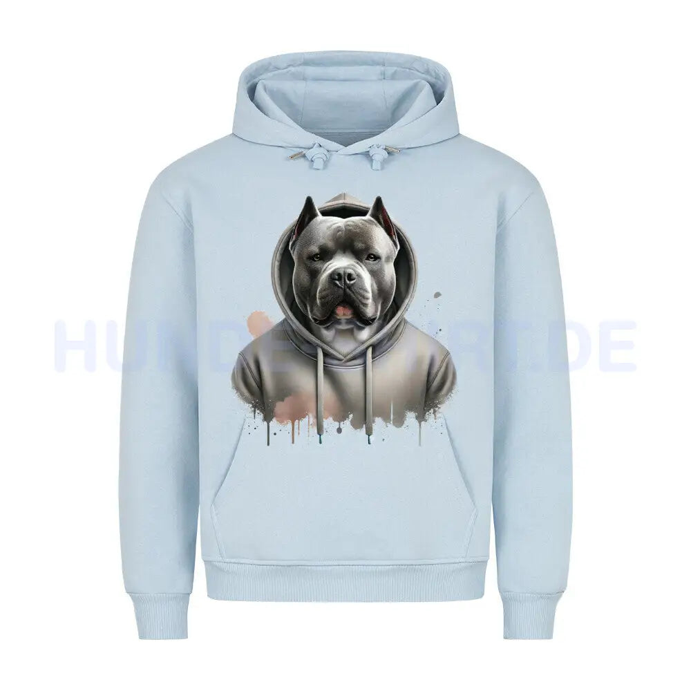 Premium Hoodie "American Bully XL Hooded" Babyblau – hunde-shirt.de