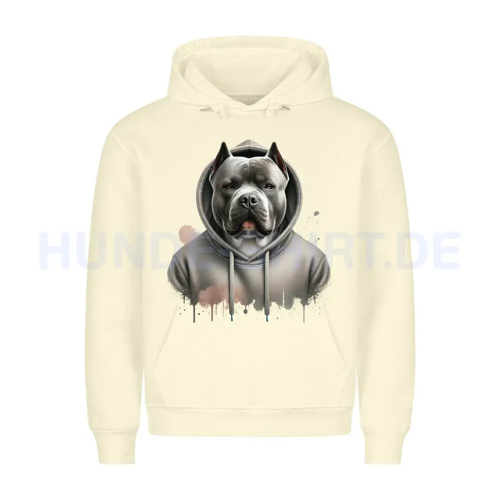 Premium Hoodie "American Bully XL Hooded" Beige – hunde-shirt.de