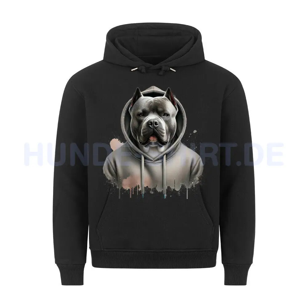 Premium Hoodie "American Bully XL Hooded" Schwarz – hunde-shirt.de