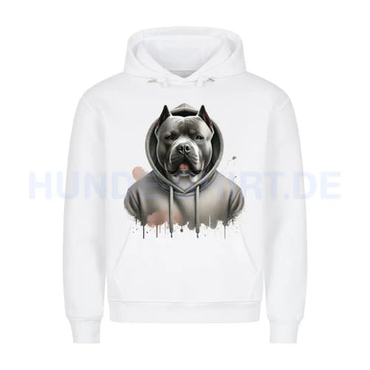 Premium Hoodie "American Bully XL Hooded" Weiß – hunde-shirt.de