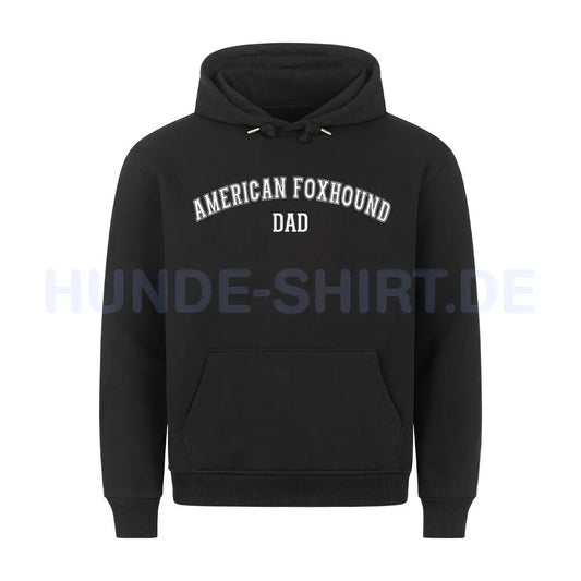 Premium Hoodie "American Foxhound - DAD" Schwarz – hunde-shirt.de