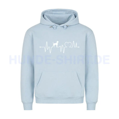 Premium Hoodie "American Foxhound - Heartbeat" Babyblau – hunde-shirt.de