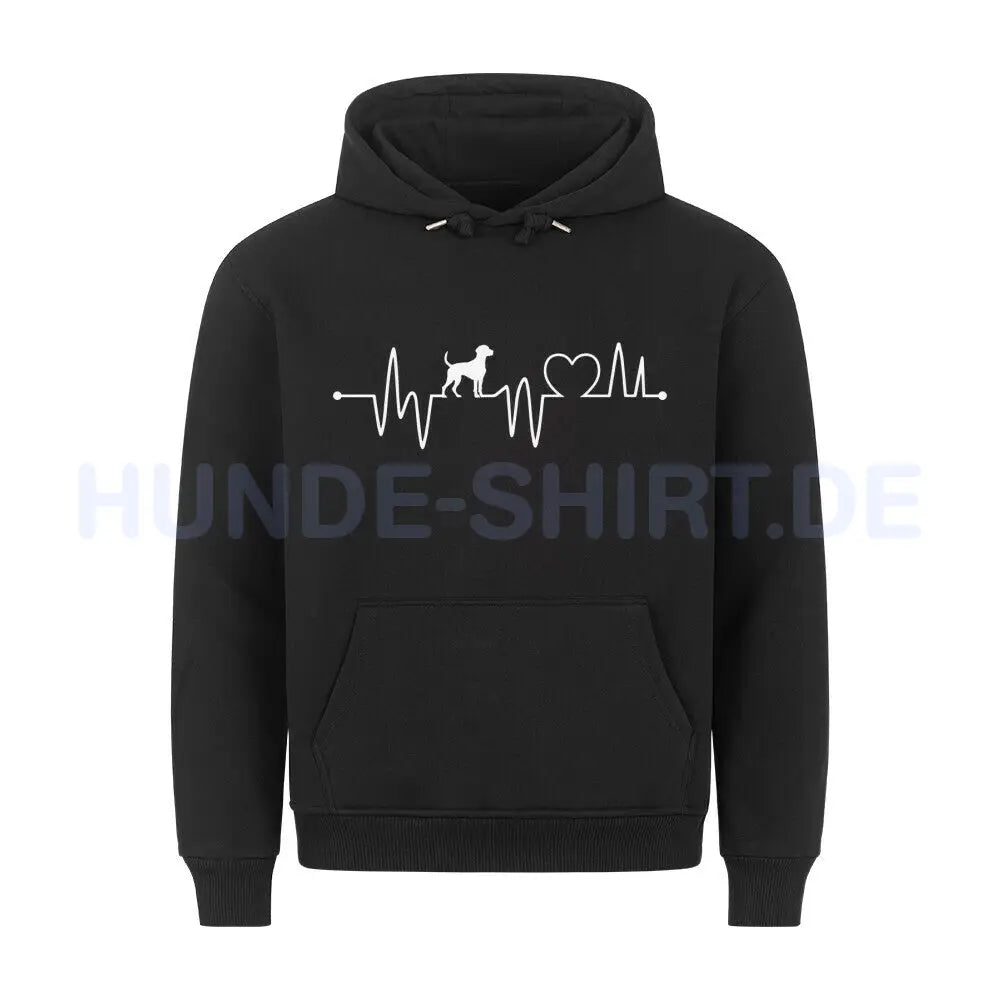 Premium Hoodie "American Foxhound - Heartbeat" Schwarz – hunde-shirt.de