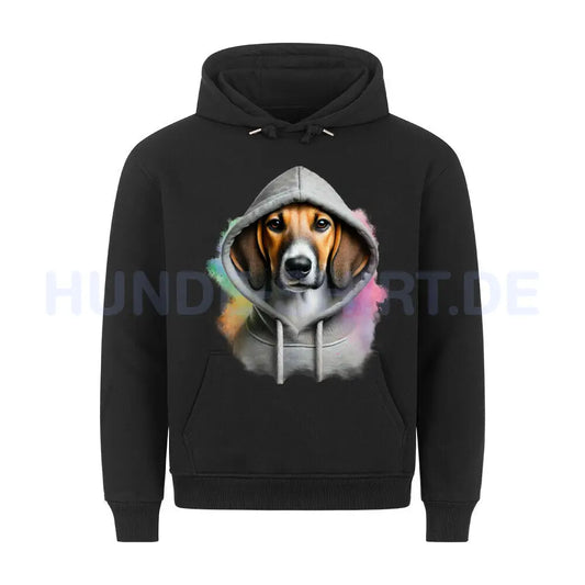 Premium Hoodie "American Foxhound Hooded" Schwarz – hunde-shirt.de