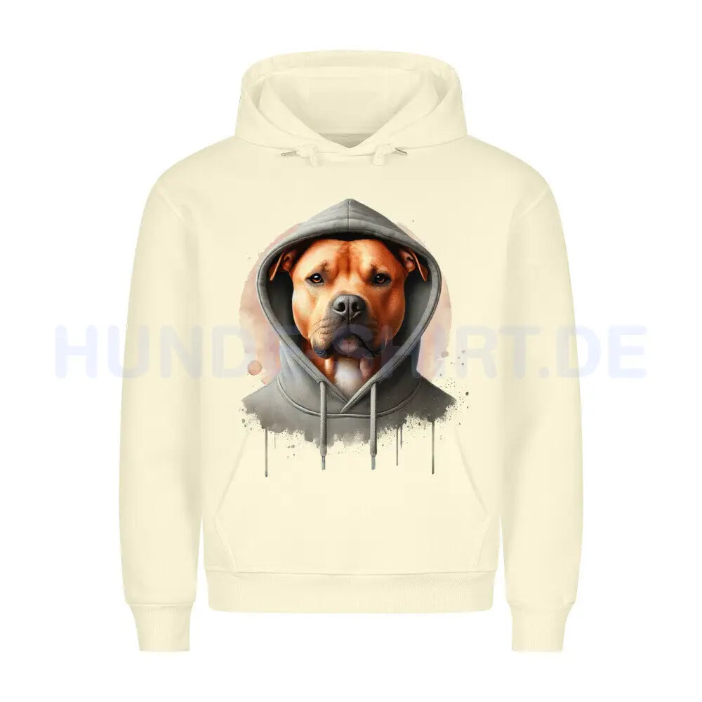 Premium Hoodie "American Pit Bull Terrier Hooded 2" Beige – hunde-shirt.de