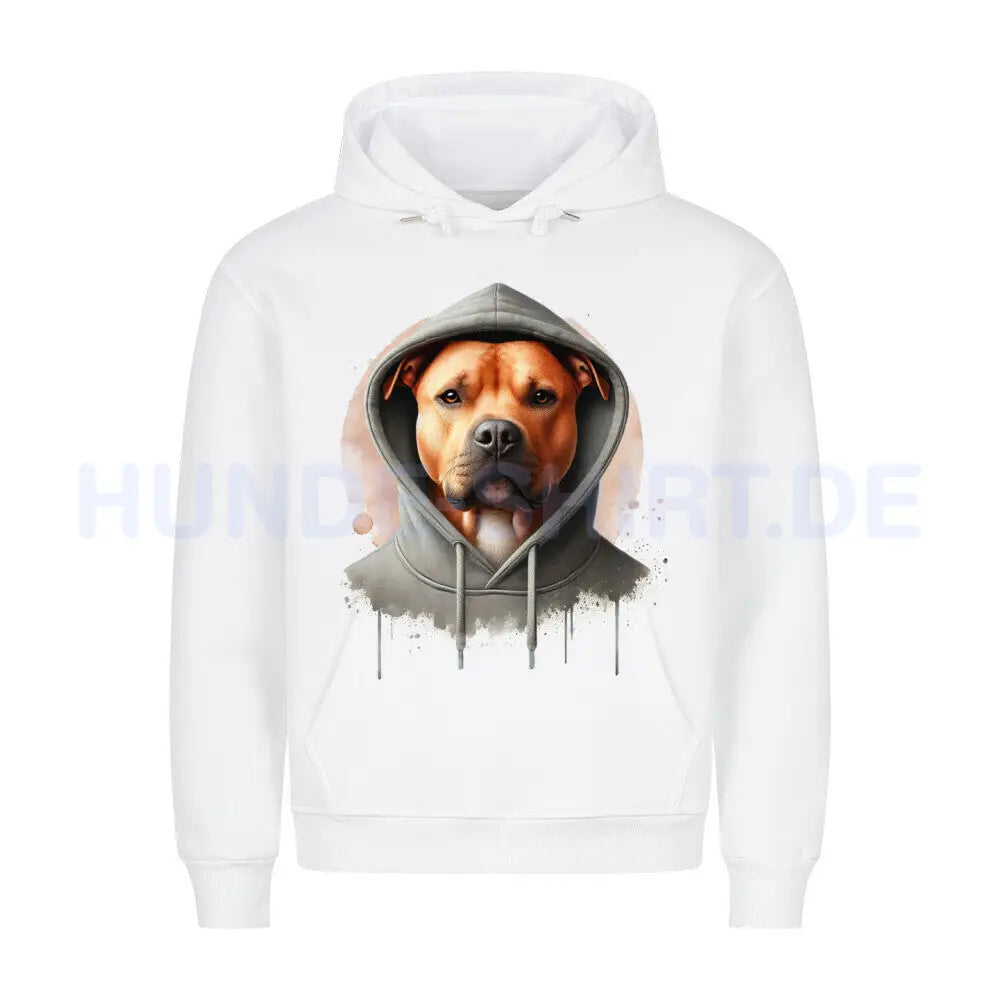 Premium Hoodie "American Pit Bull Terrier Hooded 2" Weiß – hunde-shirt.de