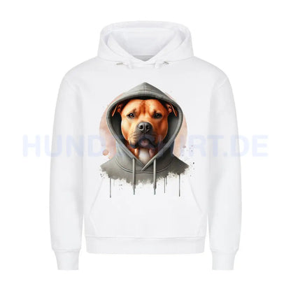 Premium Hoodie "American Pit Bull Terrier Hooded 2" Weiß – hunde-shirt.de