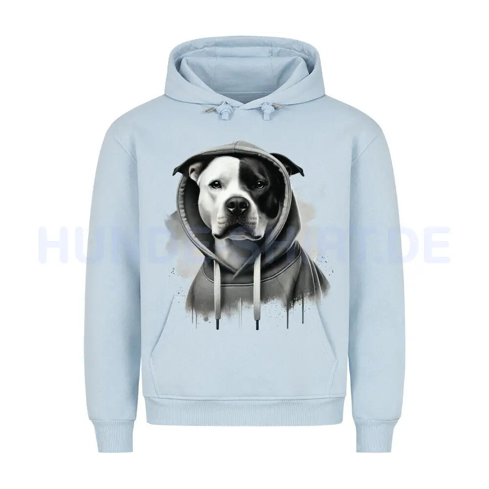 Premium Hoodie "American Pit Bull Terrier Hooded" Babyblau – hunde-shirt.de