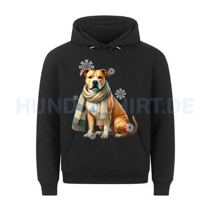 Premium Hoodie "American Pit Bull Terrier Winter" Schwarz – hunde-shirt.de