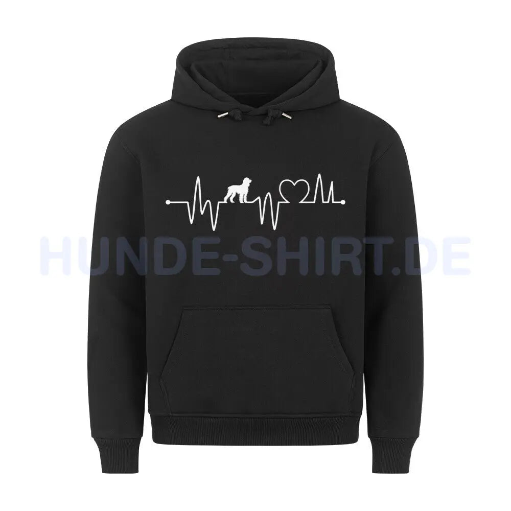 Premium Hoodie "American Water - Heartbeat" Schwarz – hunde-shirt.de