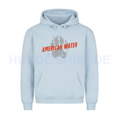 Premium Hoodie "American Water - PAW" Babyblau – hunde-shirt.de