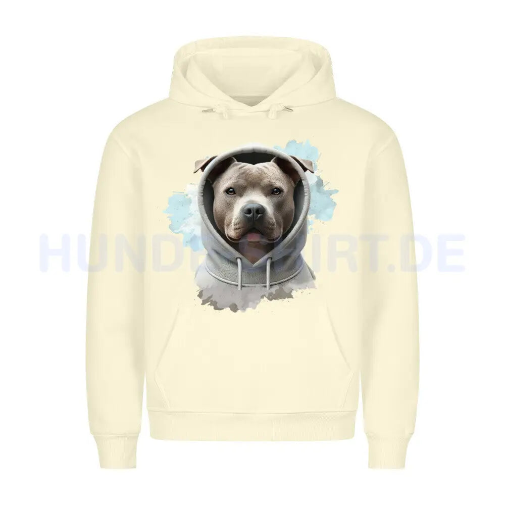 Premium Hoodie "AmStaff Hooded" Beige – hunde-shirt.de