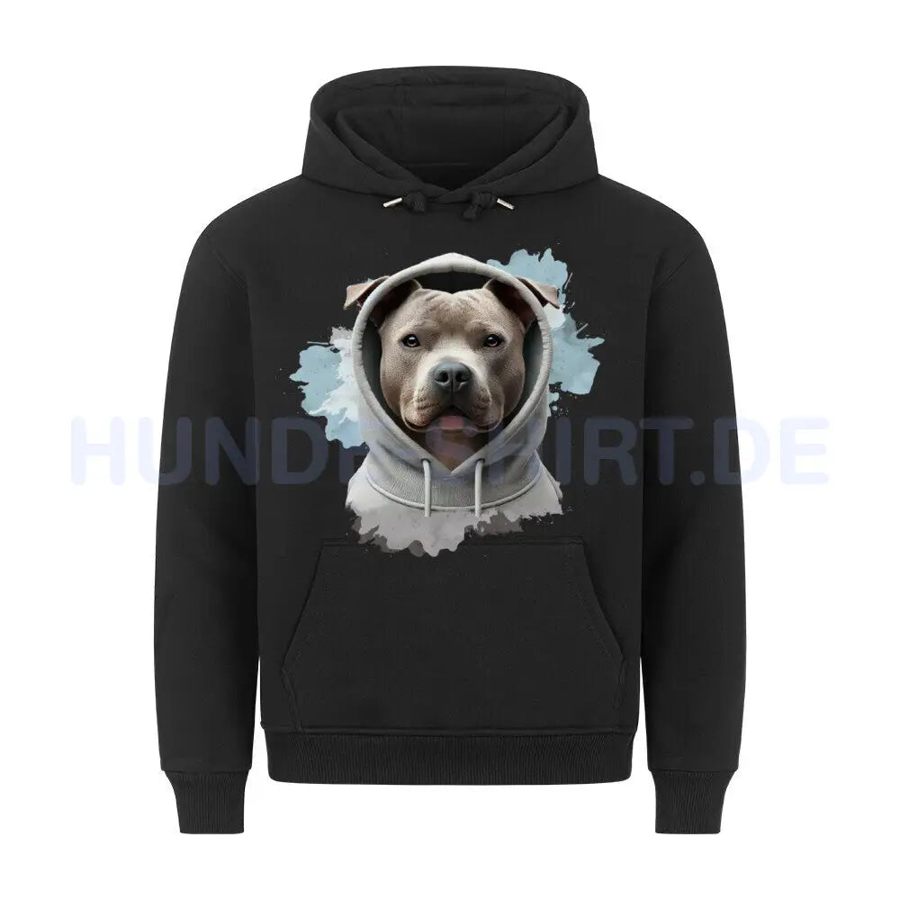 Premium Hoodie "AmStaff Hooded" Schwarz – hunde-shirt.de