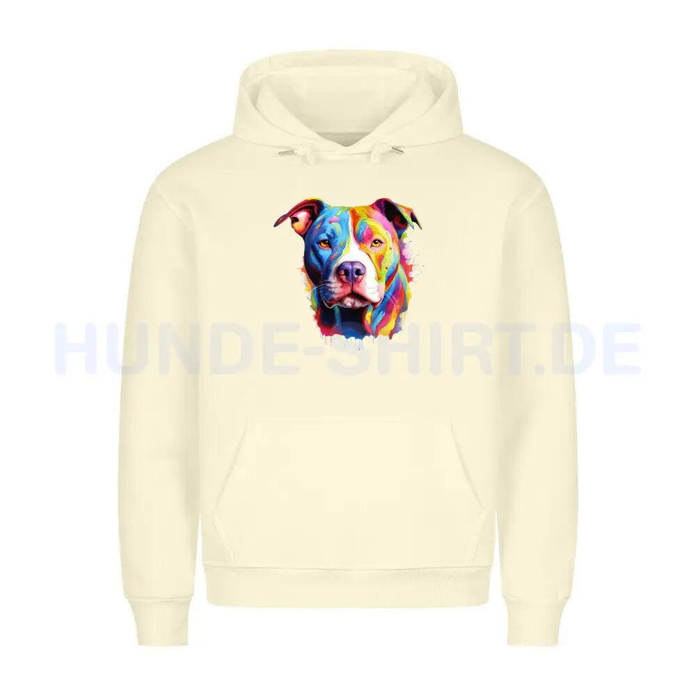 Premium Hoodie "AmStaff - Paint" Beige – hunde-shirt.de