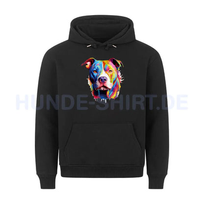 Premium Hoodie "AmStaff - Paint" Schwarz – hunde-shirt.de