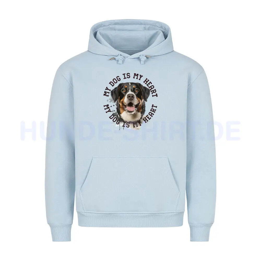 Premium Hoodie "Appenzeller Sennenhund HEART" Babyblau – hunde-shirt.de