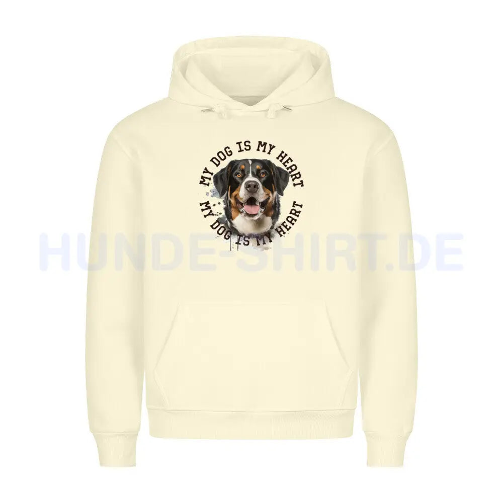 Premium Hoodie "Appenzeller Sennenhund HEART" Beige – hunde-shirt.de