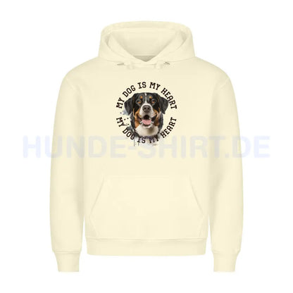 Premium Hoodie "Appenzeller Sennenhund HEART" Beige – hunde-shirt.de