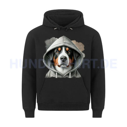 Premium Hoodie "Appenzeller Sennenhund Hooded" Schwarz – hunde-shirt.de