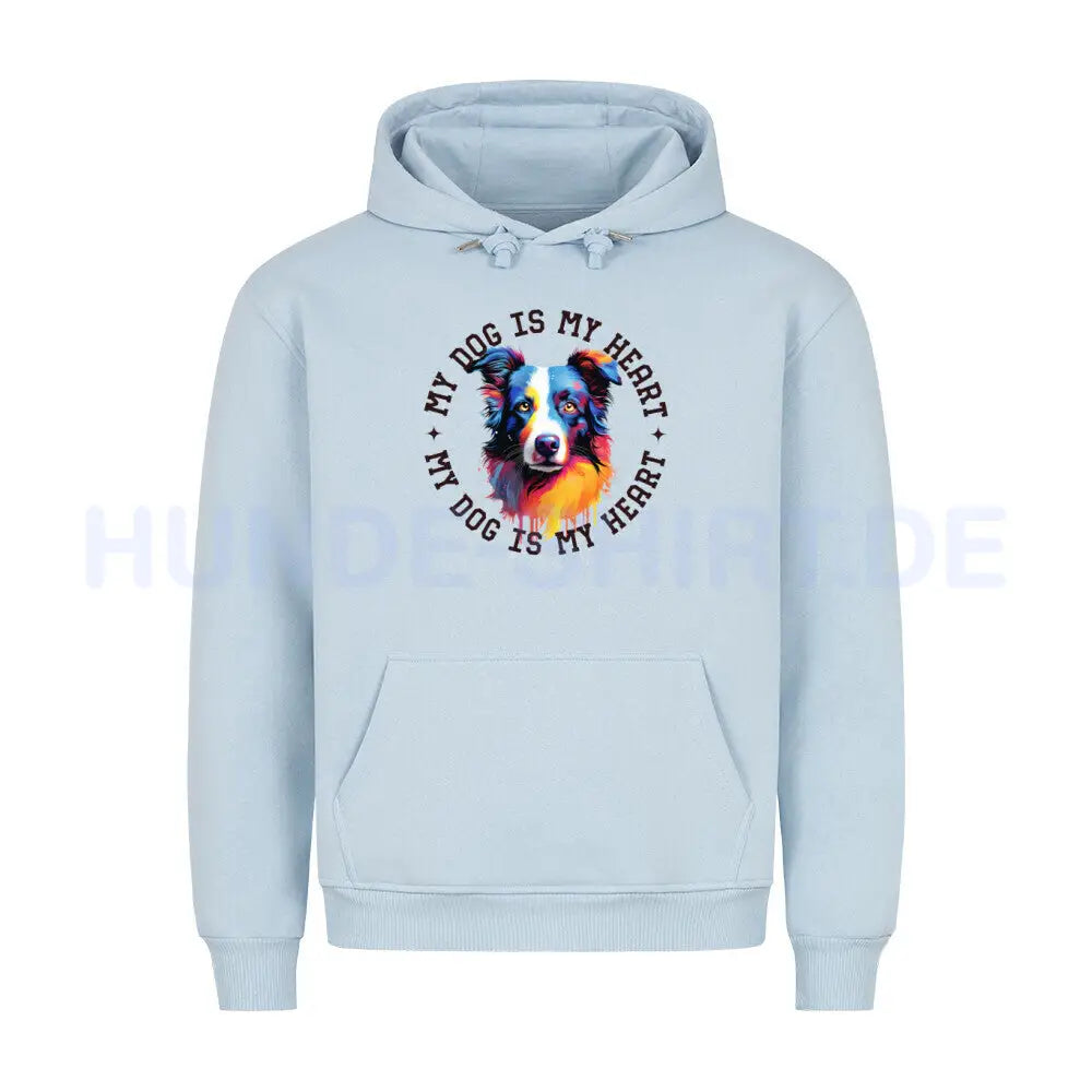 Premium Hoodie "Australian Shepherd HEART" Babyblau – hunde-shirt.de