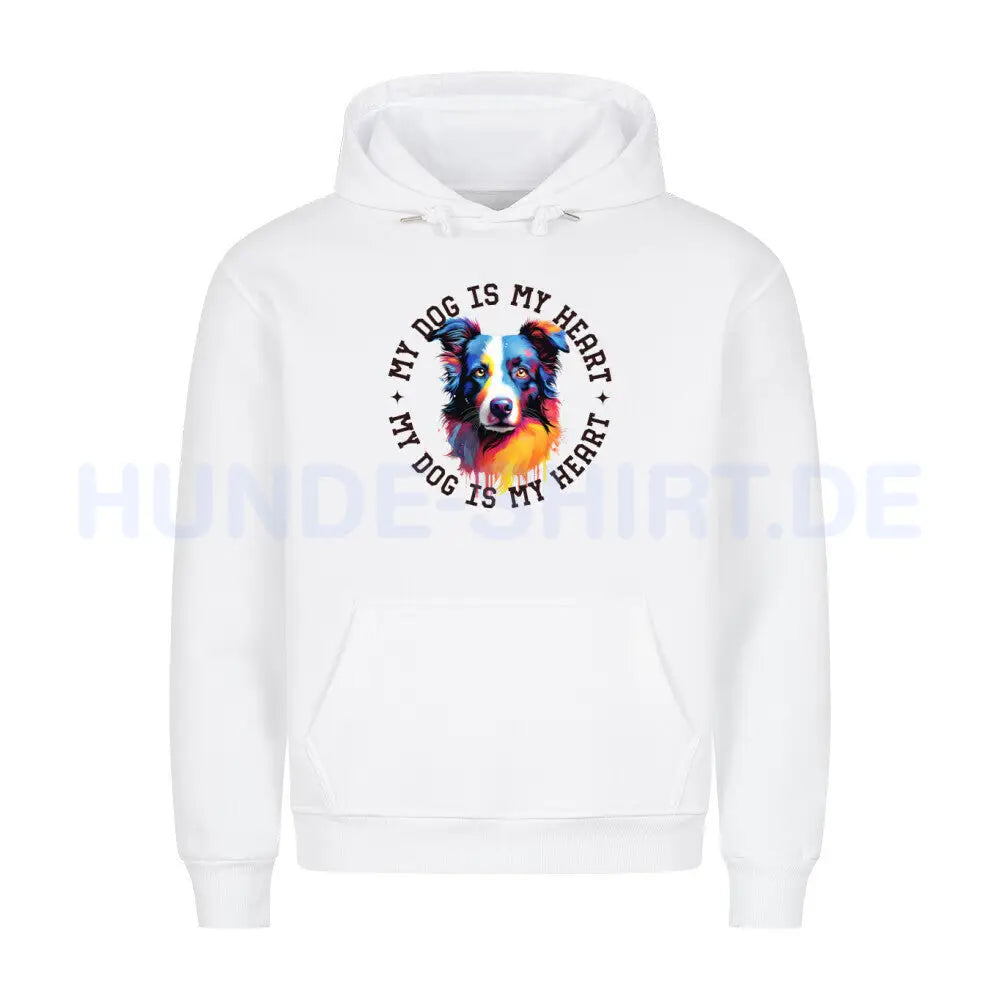 Premium Hoodie "Australian Shepherd HEART" Weiß – hunde-shirt.de