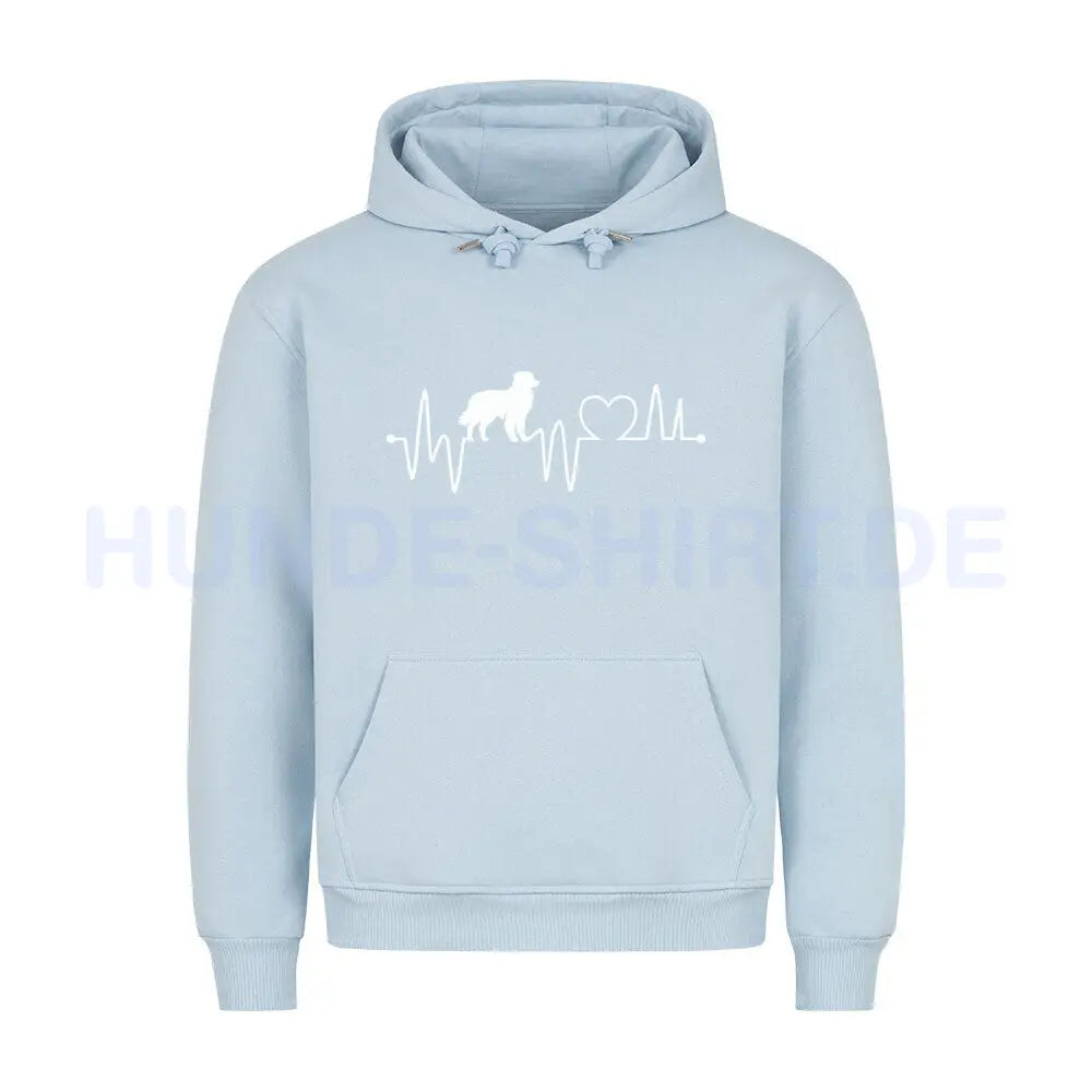 Premium Hoodie "Australian Shepherd - Heartbeat" Babyblau – hunde-shirt.de