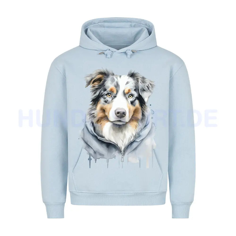 Premium Hoodie "Australian Shepherd Hooded" Babyblau – hunde-shirt.de